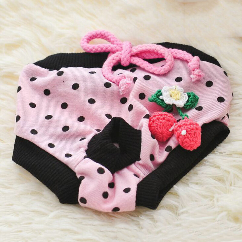 Fruit Printed Pet Dog Sanitary Physiological Pants Dog Diaper Washable Female Dog Shorts Panties Underwear Briefs for Small Dogs