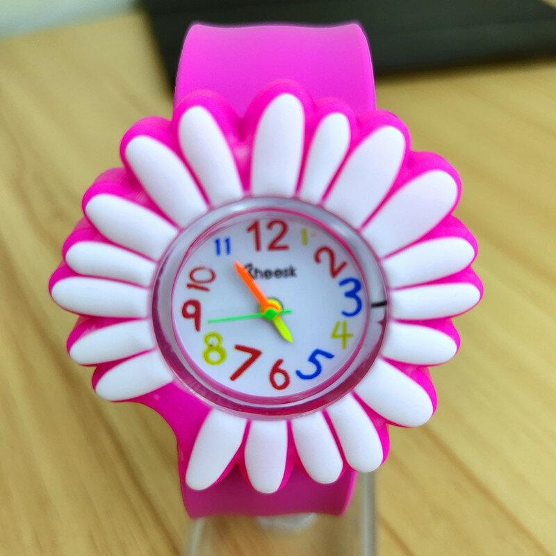 Dropshipping nuovo orologio per bambini a forma di crisantemo Pat senza fibbia orologio da polso sportivo al quarzo per bambini orologio di compleanno ora