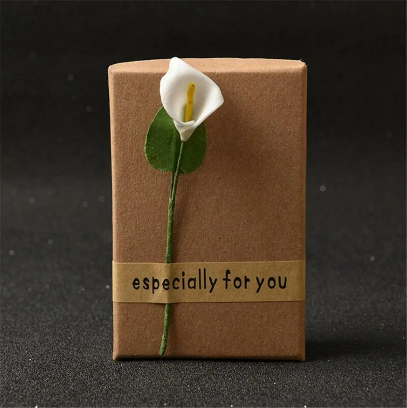 Caja de papel de herradura de papel kraft Vintage, caja creativa de embalaje de flores pequeñas, caja de embalaje de regalo de joyería