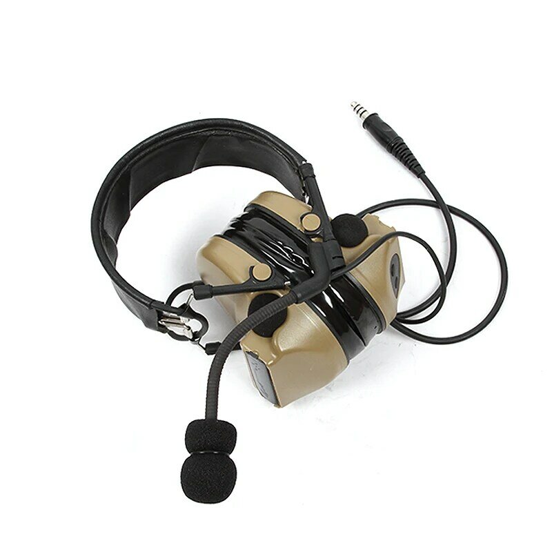 TAC-SKY COMTAC II 실리콘 귀마개 버전, 야외 전술 헤드셋, 청력 방어 소음 감소, 군용 헤드폰 DE