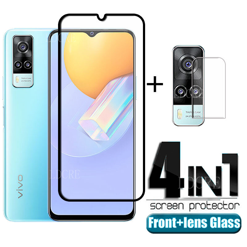 For Vivo Y31 Glass For Vivo Y31 Tempered Glass Film Full Cover Glass Protective Screen Protector For Vivo Y31 Lens Glass 6.58"