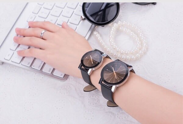 Mężczyźni kobiety skórzany pasek linia analogowe zegarki kwarcowe damskie moda zegarki dla par dla miłośników zegarki damskie marki luksusowe
