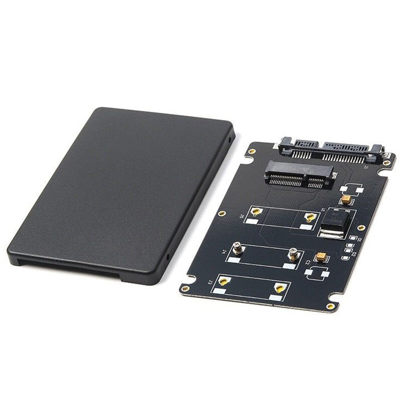 Mini pcie msata ssd para placa adaptadora sata3 de 2.5 polegadas com caixa de 7 mm de espessura preta