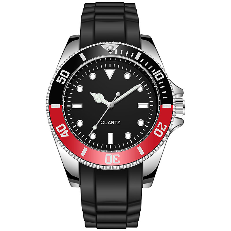 Diver Style Watch Rotating Bezel 42mm Dial Japan Movement Geneva Rubber Strap