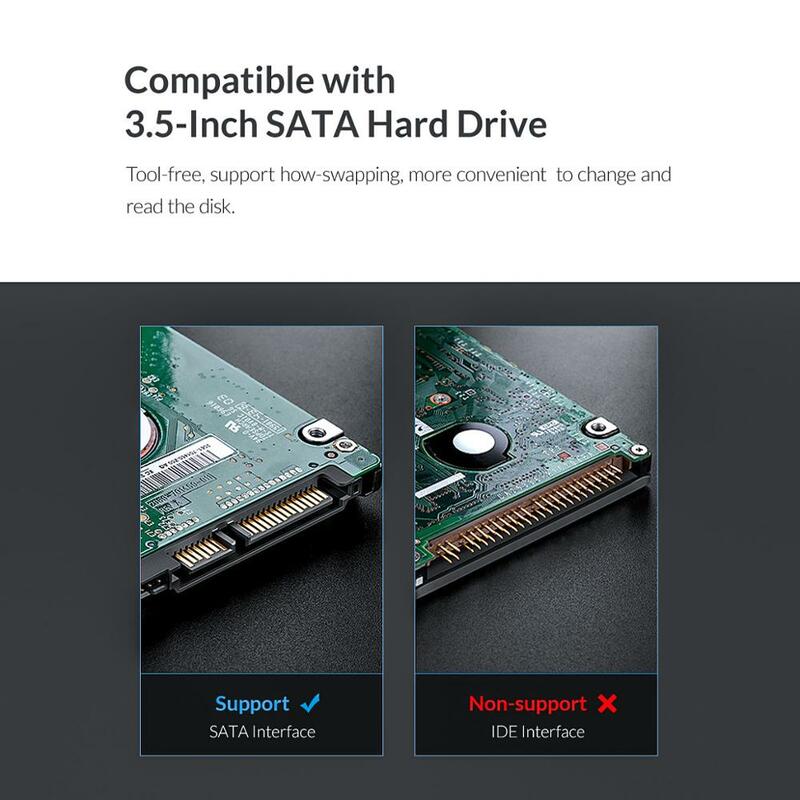 ORICO-estante móvil para disco duro de 3,5 pulgadas, caja de convertidor de HDD interno, marco de HDD de 3,5 pulgadas, libre de herramientas, CD-ROM espacio