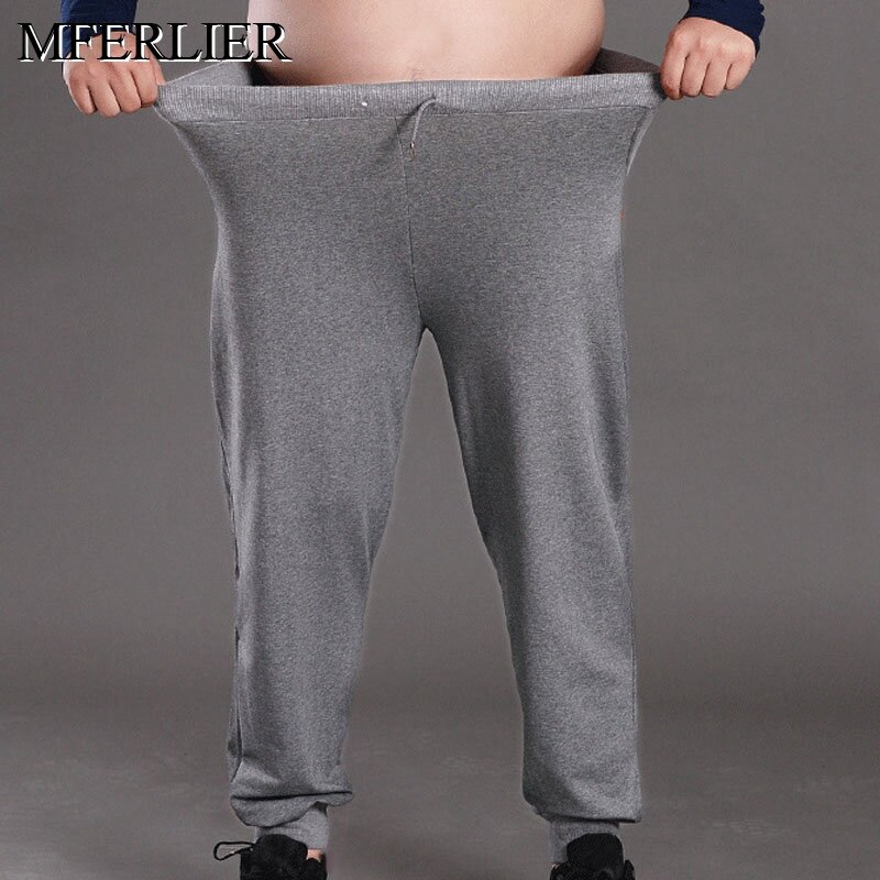 Calças masculinas plus size, calças de algodão soltas para homens 5xl 6xl 7xl 8xl e cintura 150cm, primavera e outono