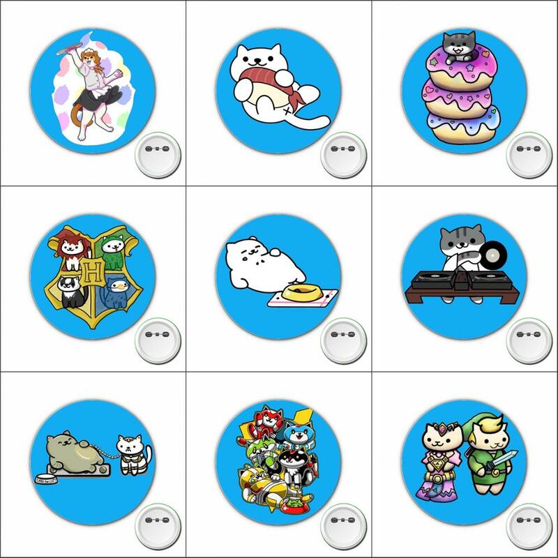 게임 네코 아츠메 코스프레 배지 만화 귀여운 고양이 브로치 핀, 배낭 가방 배지 버튼 의류 액세서리, 3 개