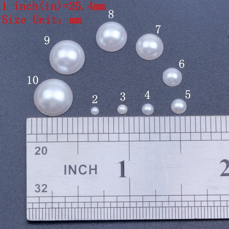 Halb Runde Perlen Gemischt Größen Flatback Elfenbein Farbe Kleber Auf Harz Perlen Für Schmuck Machen DIY Handwerk 3D Nägel Kunst dekorationen