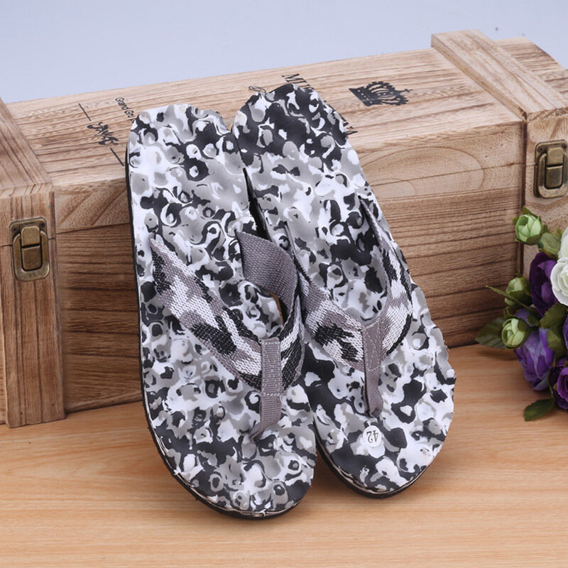2020 New Men Shoes Men's Camouflage Slippers Japanese Sandals Flip Flops For Men Platform Sandals Beach Slippers Size 40~45