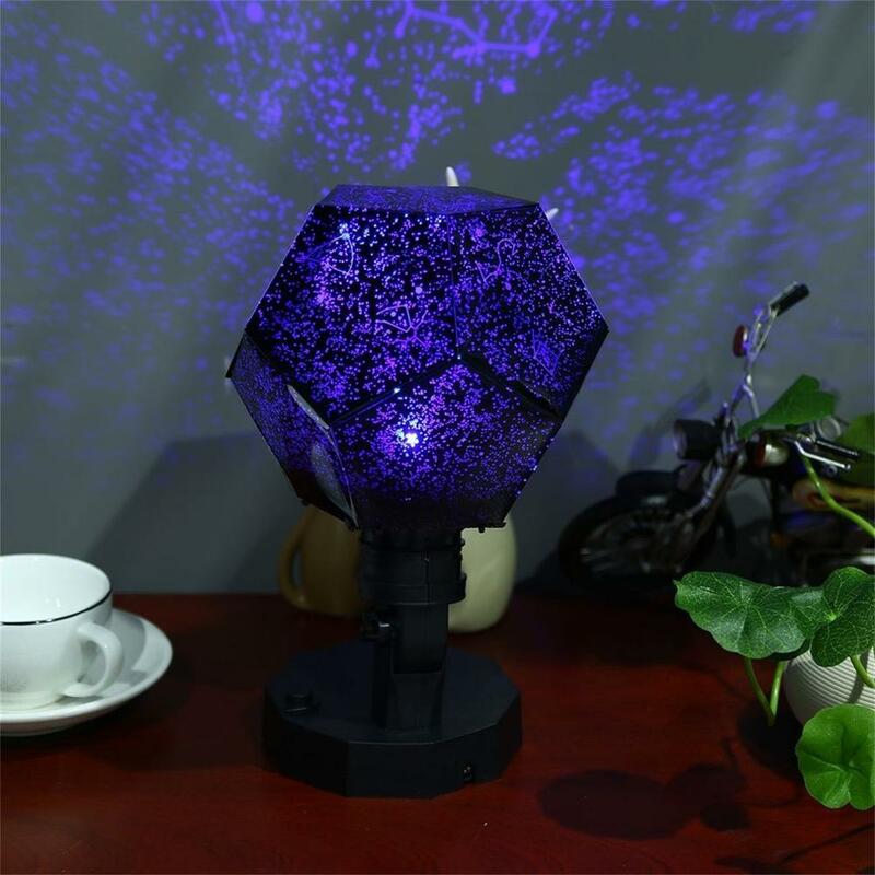 Super-light Rotatable Star Projecting Lamp Light Fifth Generation Romantic Science Three Colors LED Lights With EU Plug