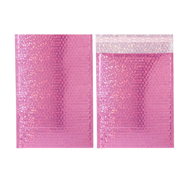 Bolsas de burbujas autoadhesivas para embalaje, sobres de embalaje de plástico con láser Rosa rojo, resistentes al agua, a prueba de golpes, 25x30cm, 20 unidades