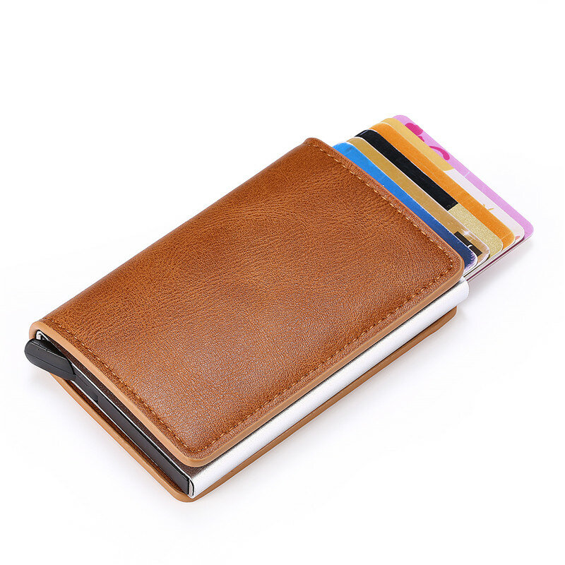ZOVYVOL-Portefeuille bloquant RFID pour homme, porte-cartes de crédit, étui en cuir pour cartes bancaires, sac à main de protection, boîte en aluminium