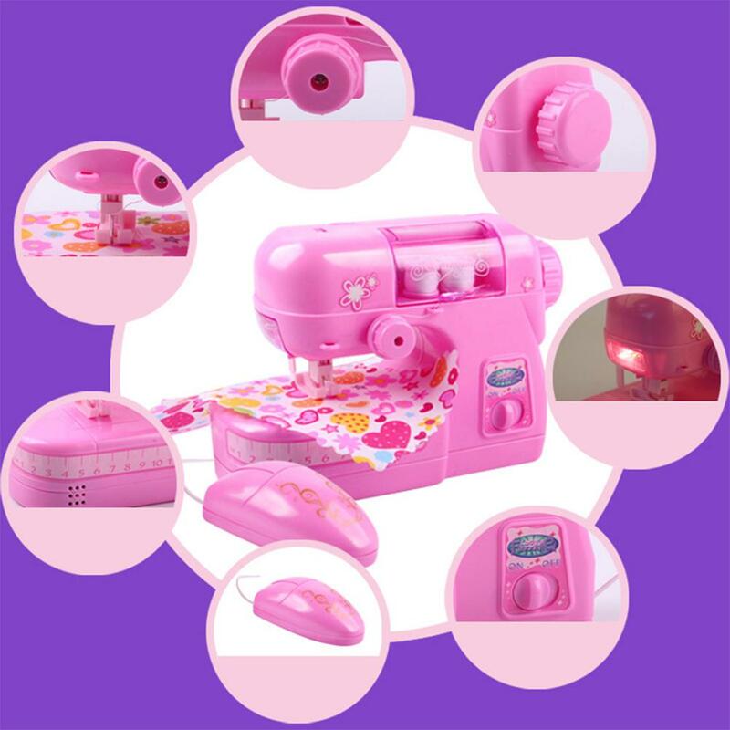 Детская швейная машина Kuulee для девочек, наборы маленьких игрушек, имитация игрушек, швейная машина, бытовая игрушка