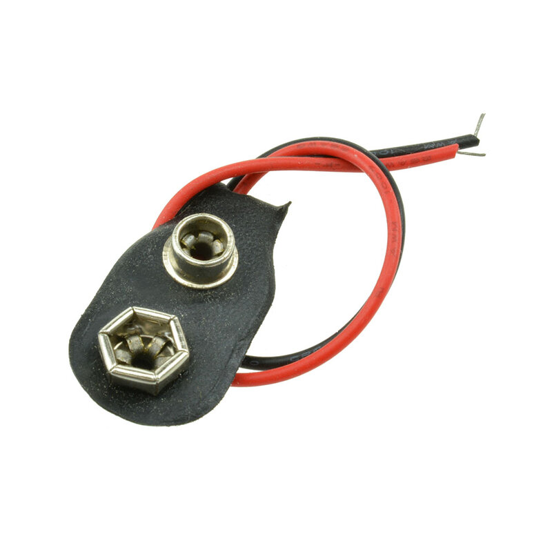 Conector de batería con Clip para Arduino, 1/5/10 piezas, tipo I, 9V, carcasa de cuero, Negro, Rojo, con cable