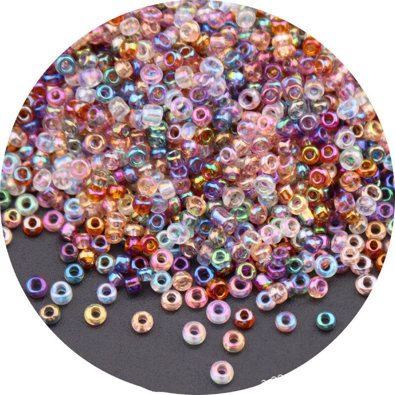 1680pcs1.5mm-4mm Glass Rice Beads Symphony Transparent Imitation Nissan Color Loose Beads DIY Beaded Tassel Accessories
