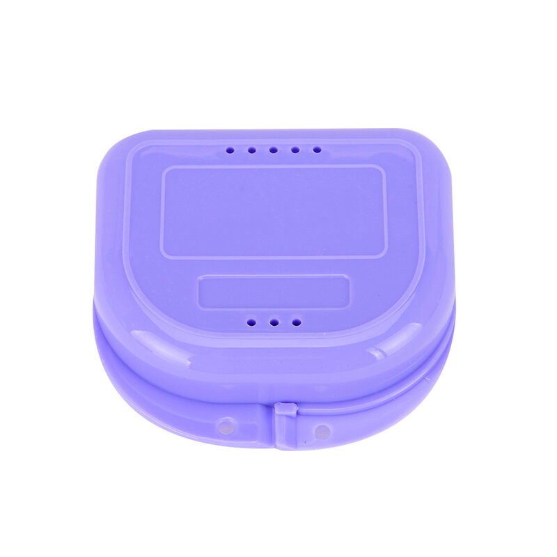 50Pcs Dental Orthodontic Retainer Box Denture Storage Container Mouth Guard Case with Vent Holes and Hinged Lid