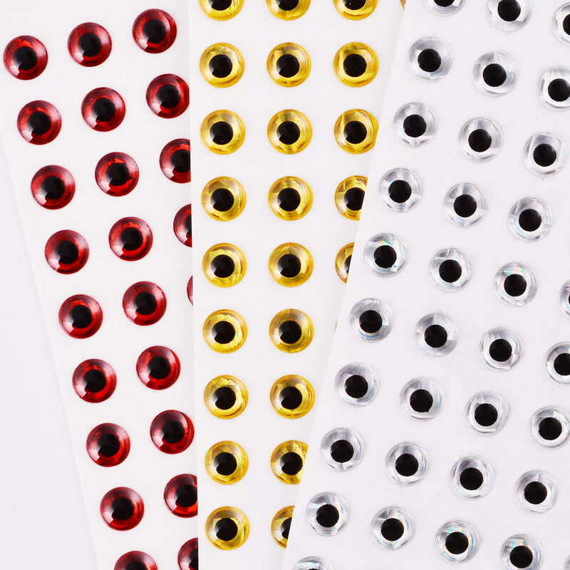 Isca de pesca olho de peixe 3d 3mm 4mm 5mm 6mm 7mm 8mm 9mm 10mm 12mm, iscas de pesca simulação de olho de peixe, olho de ouro vermelho e prata com 100 peças