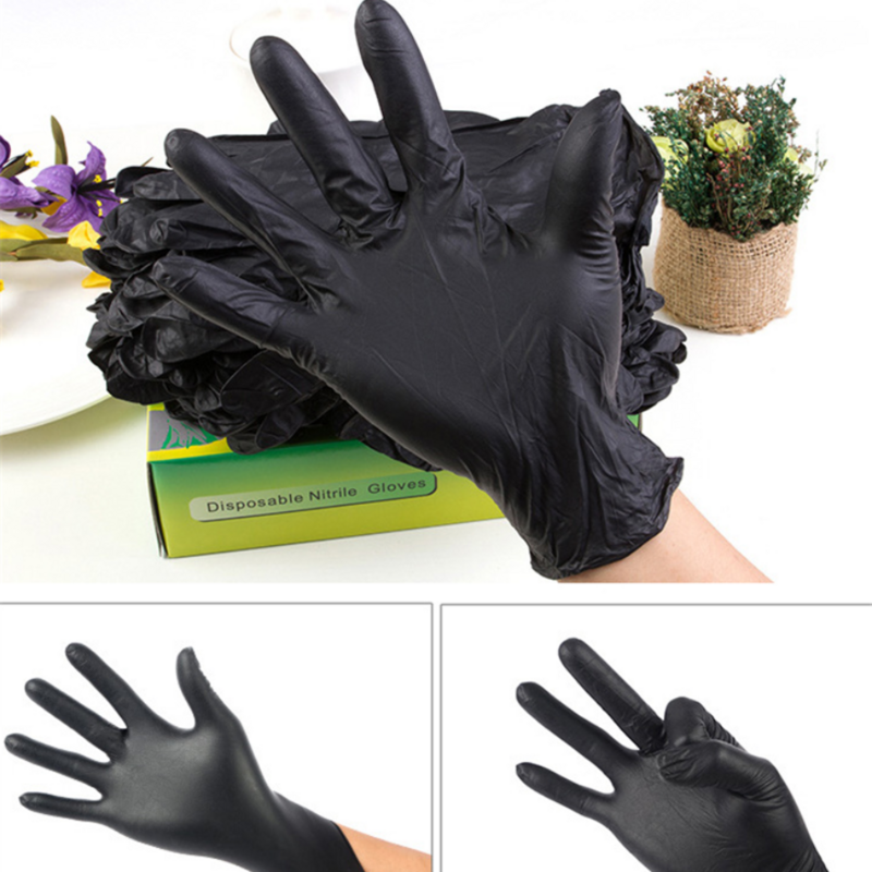 ถุงมือผมผมสี Antiskid ถุงมือซ้ำใช้ถุงมือ Salon เครื่องมือสีดำ Latex ที่มีอนุภาคถุงมือ