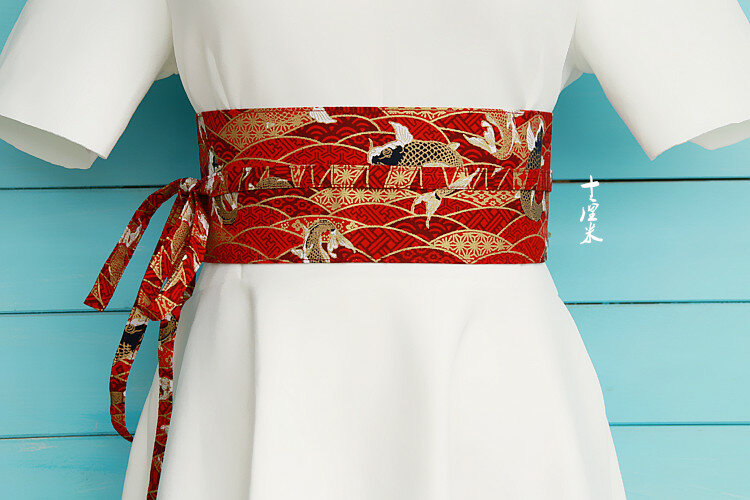 Origional Self-Made Japanese Style And Wind Kimono Harajuku Bathrobe Literature Children Retro National Wind Girdle Belt