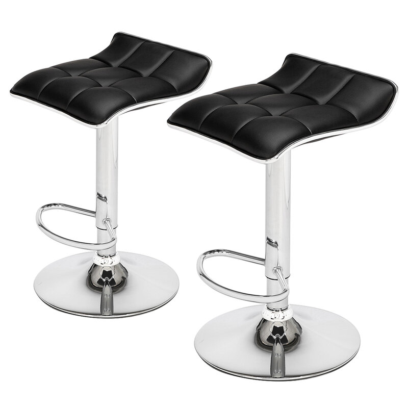 360 조절 2 소프트 포장 스퀘어 보드 곡선 발 의자 Pu 패브릭 블랙 바 의자 의자 바 의자 현대