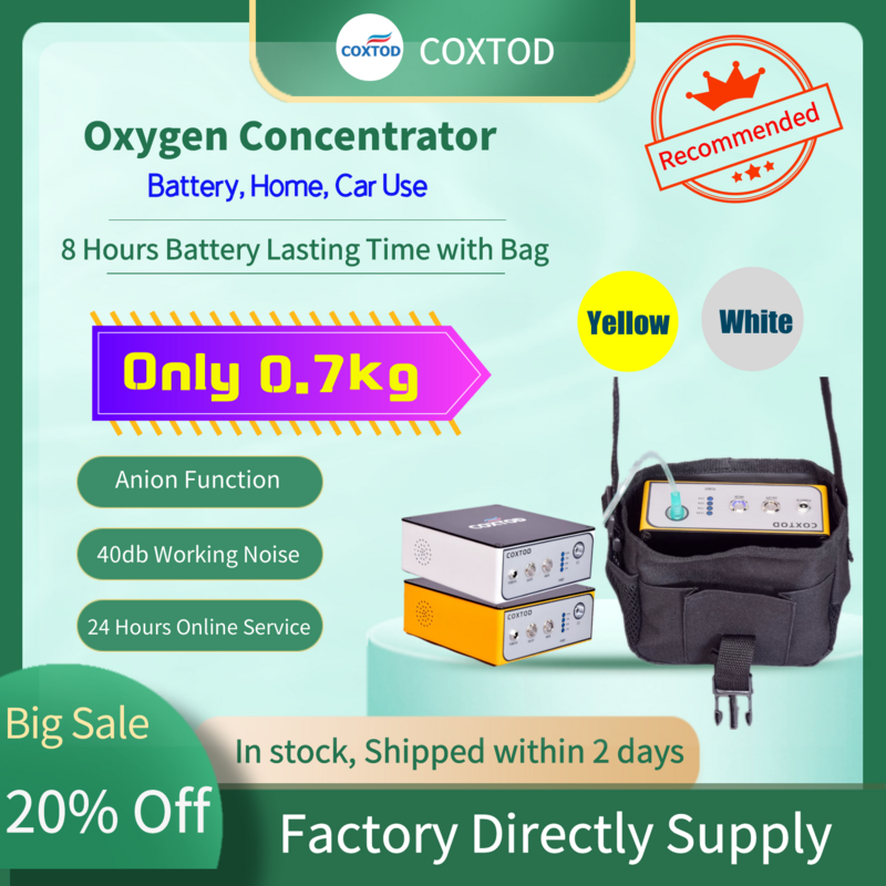 Portable Oxygen Concentrator for Travel Car Shopping Oxygen Machine Generator 8 Hours Battery Pocket Oxygen Bar
