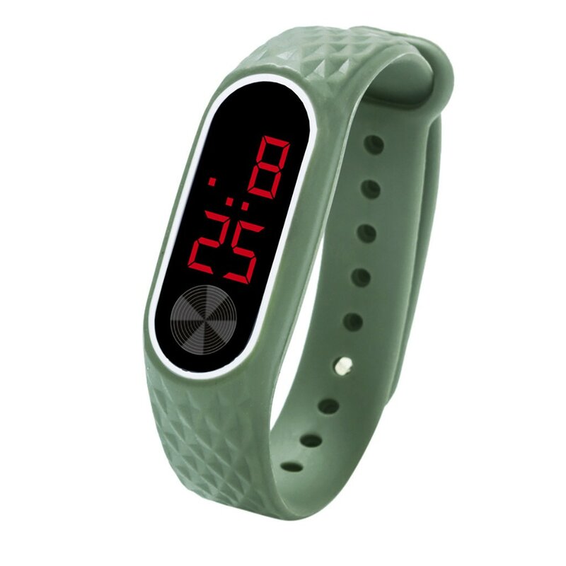 Reloj electrónico deportivo para Mujer, pulsera Digital de moda con anillo de mano, LED, Slikon, Saat