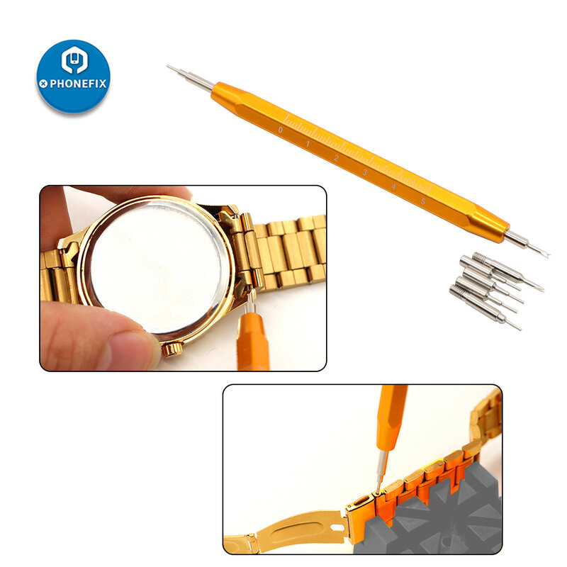 Kit de herramientas de reparación de relojes, Kit de herramientas para quitar barras de resorte, Pin de enlace de correa de reloj, abridor de espalda, piezas de relojería, 151 Uds.