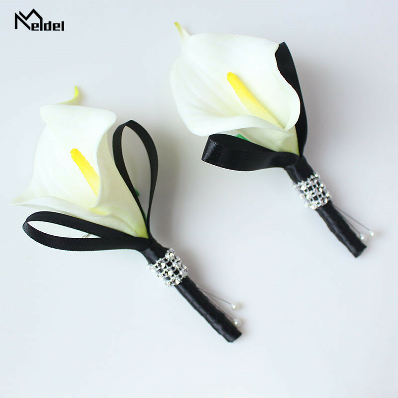 Свадебная корсажная брошь в форме цветка для подружки невесты, корсаж-бутоньерка