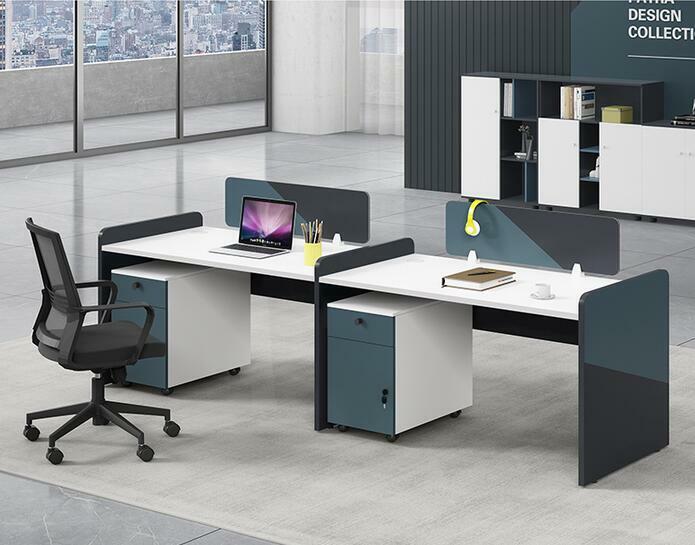 Escritorio para el personal, mueble de oficina y silla, combinación simple y doble, estación moderna, 2, 4 y 6 personas