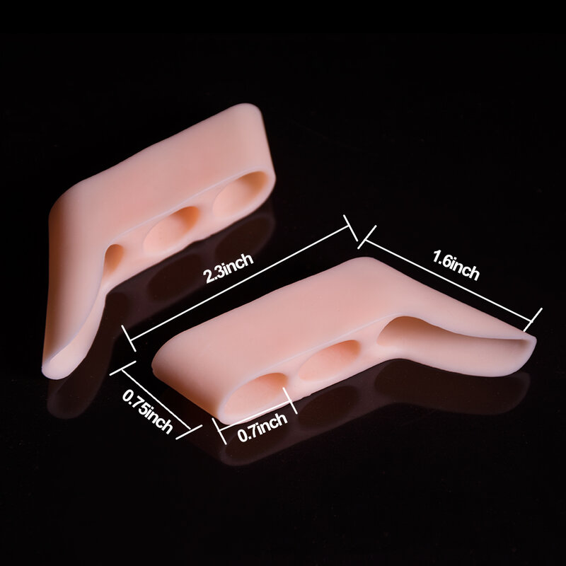 2pcs Silicone Soft Toe Separator & Protectors Triple Gel for Overlapping Toe Bunion Corrector Feet Pain Relief Foot Care C1552