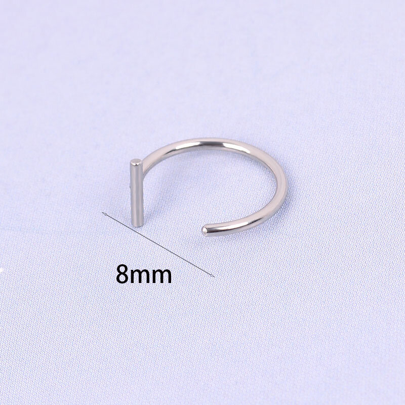 2022 New Punk 8/10mm anelli per labbra in acciaio al titanio Clip per polsino su falso Labret Piercing orecchio naso cerchi Unisex donne setto gioielli per il corpo