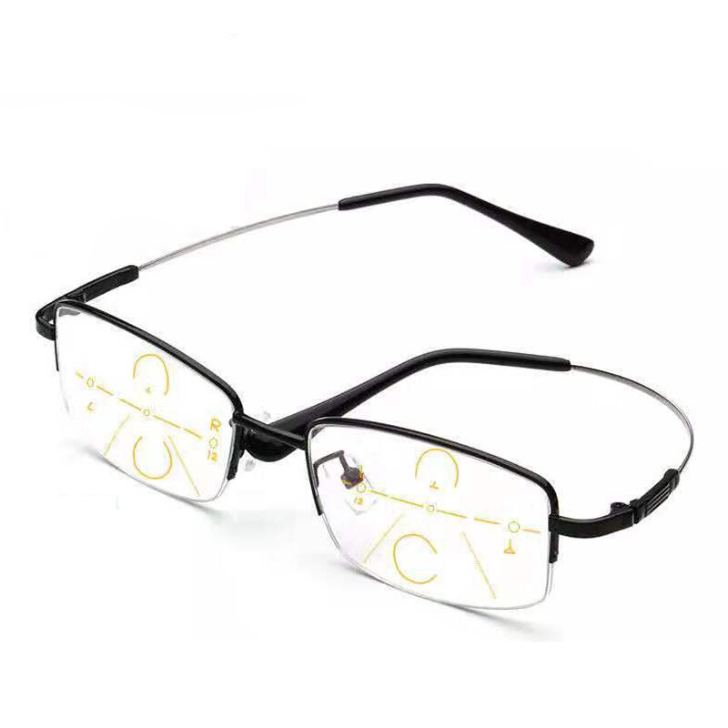 Gafas de lectura multifocales IENJOY gafas de bloqueo de luz azul bifocales para hombre gafas de lectura de Material de memoria de Metal