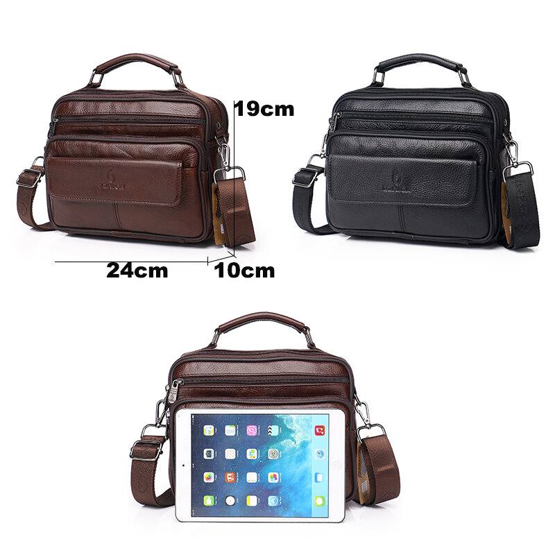 Men's Messenger Bag Shoulder Bag Genuine Leather Bags Male Crossbody Bags Flap Luxury Handbag Shoulder Handbag For Men KSK