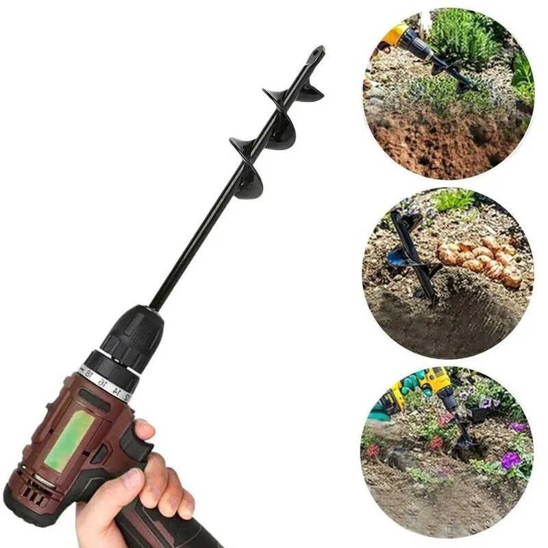 Garden Planter Spiral Drill Bit Flower Bulb Hex Shaft Auger Yard Gardening Bedding Planting Post Hole Digger Tools