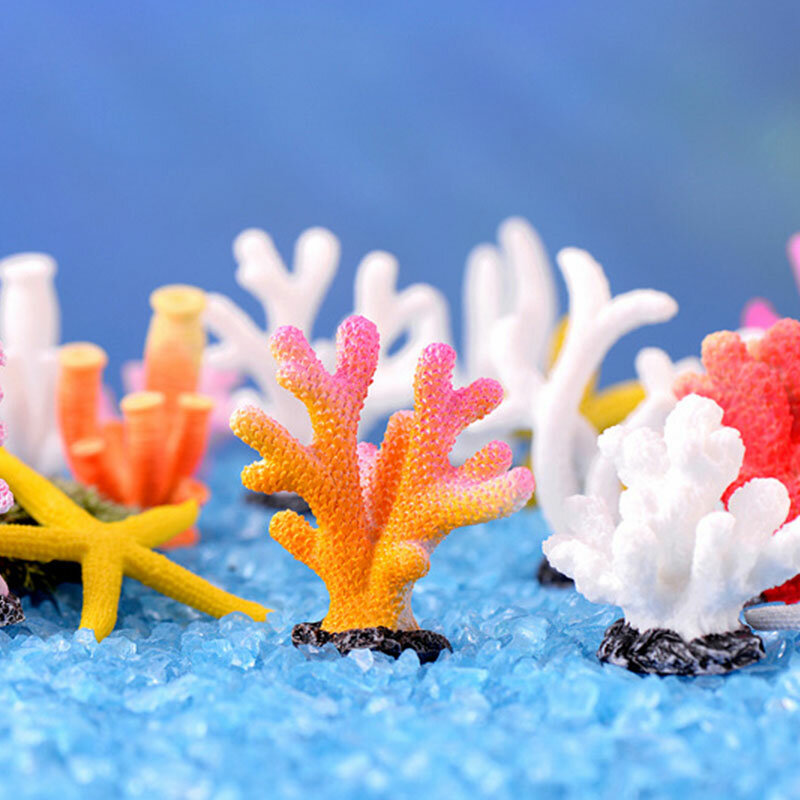1PC acquario ornamenti di corallo resina corallo artificiale paesaggio colorato acquario subacqueo pianta artificiale decorazione per acquario