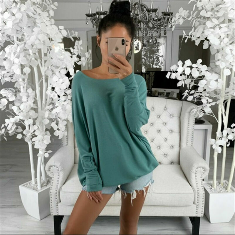 off shoulder top women clothes Womens Loose Blouse Long Sleeve Fashion Ladies Shirt Oversize Tops