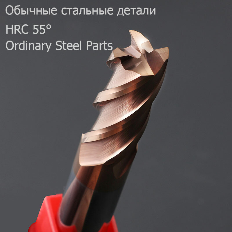 Fresa in metallo duro integrale HRC55 1 2 4 5 6 8 10 12mm 4 flauti fresa in lega di acciaio al tungsteno utensile da taglio frese a macchina CNC