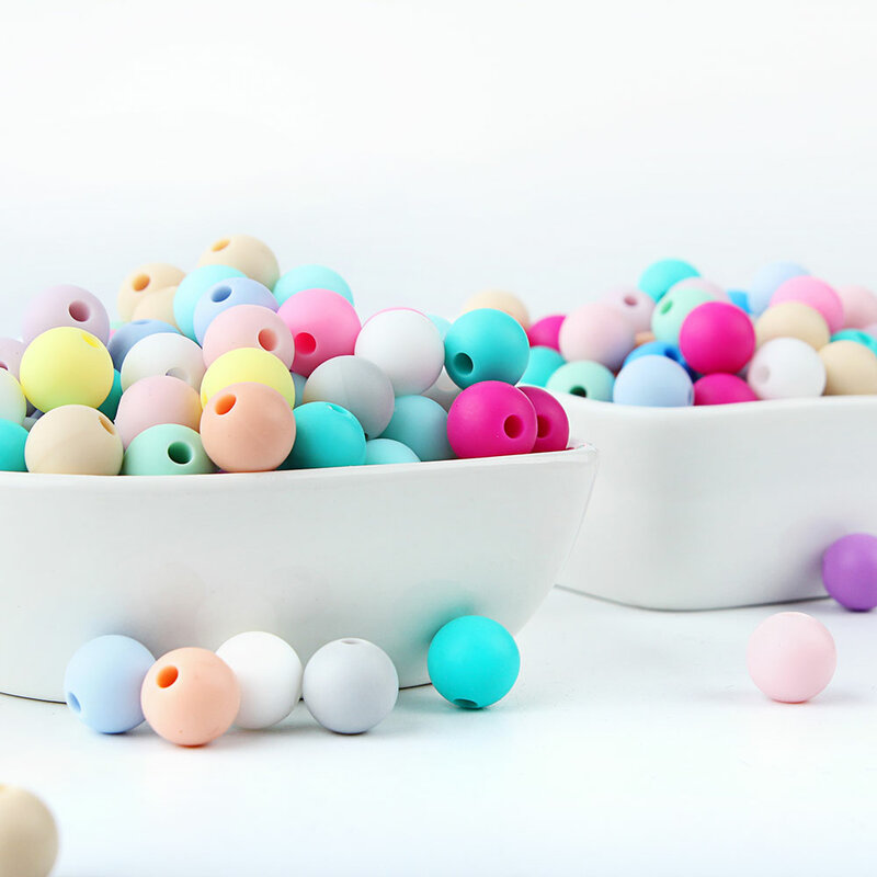 10 sztuk kulki silikonowe 9mm okrągła kula perła Food Grade PBA bezpłatne DIY smoczek z klipsem łańcuch biżuteria dziecko ząbkowanie gryzoni produkt koraliki