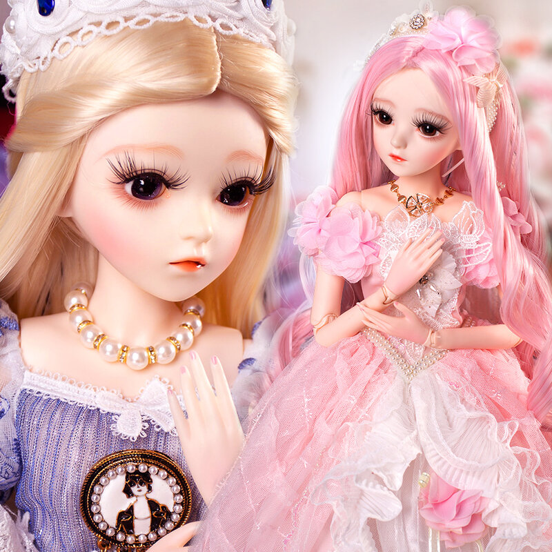 Ucanaan 1/3 bjd boneca 60cm bola articulada sd bonecas com roupas completas vestido sapatos peruca maquiagem coleção brinquedos para meninas presente de aniversário