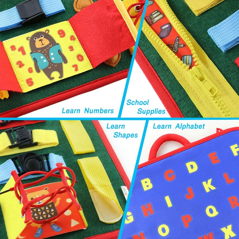 Teytoy ocupado placa para crianças, bebê habilidades básicas atividade placa pré-escolar educacional aprendizagem brinquedos montessori placa sensorial