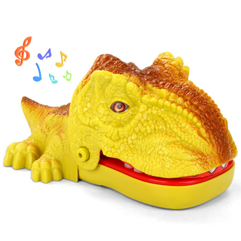 Interesting Children Simulation Dinosaur Head Model Toys Party Trick Toys Finger Biting Sounding Electric Toys Family Game Play