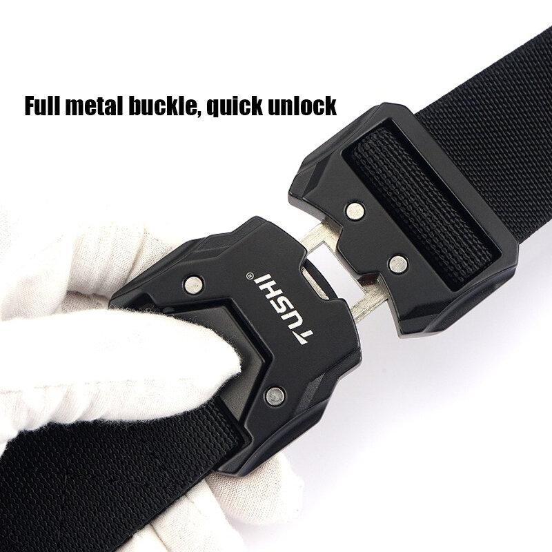 VATLTY Nuevo cinturón elástico para hombres, hebilla de metal duro Liberación rápida Tough Stretch Nylon Cinturón táctico militar para hombres Cintura casual masculina