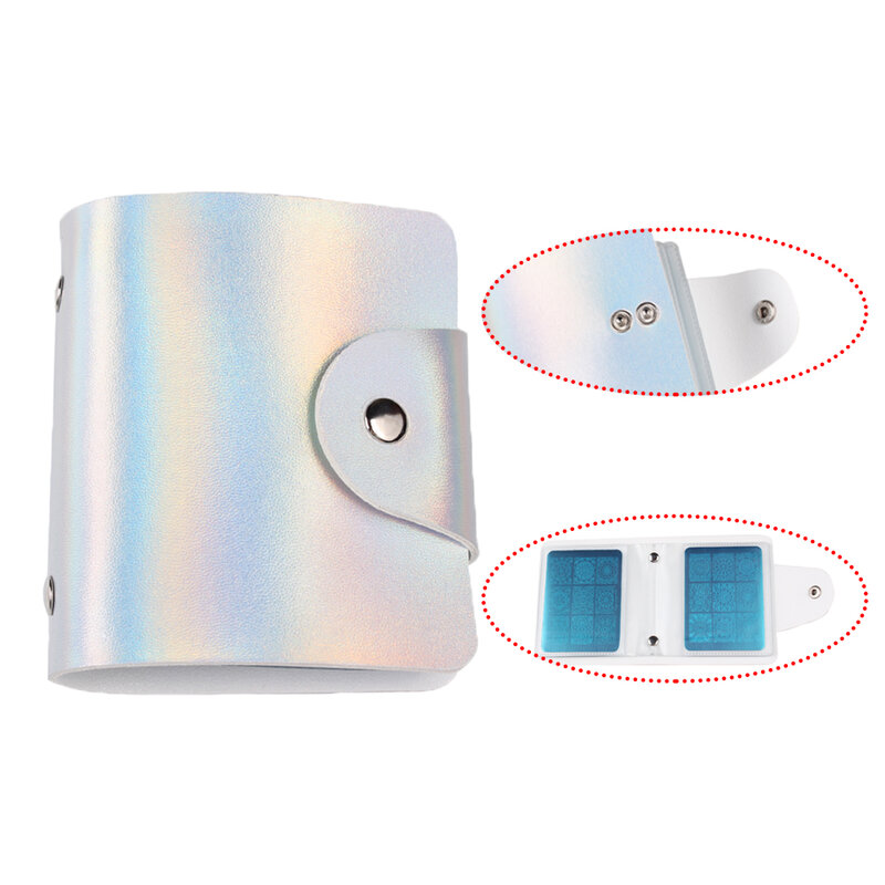 New Design 32Slots Laser Silver Stamping Plate Case/Organizer/Holder DIY Nail Art Plate Organizer Storage Bag For6*8cm