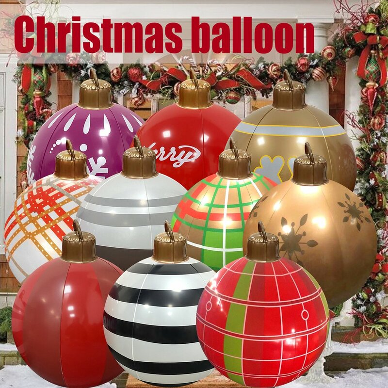Рождественский шар 60 см, украшение для сада и двора, украшение для рождественской елки, уличный Рождественский Декоративный Надувной Шар, рождественский подарок, Новинка