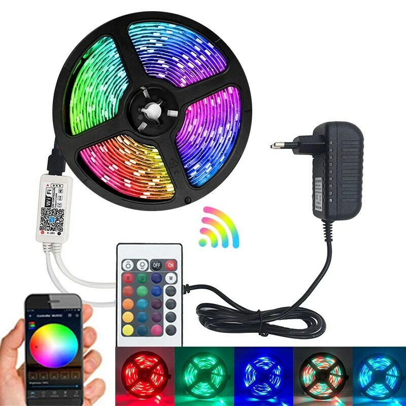 LED luces de tira de 5M RGB SMD 2835 cinta Flexible RGB con control