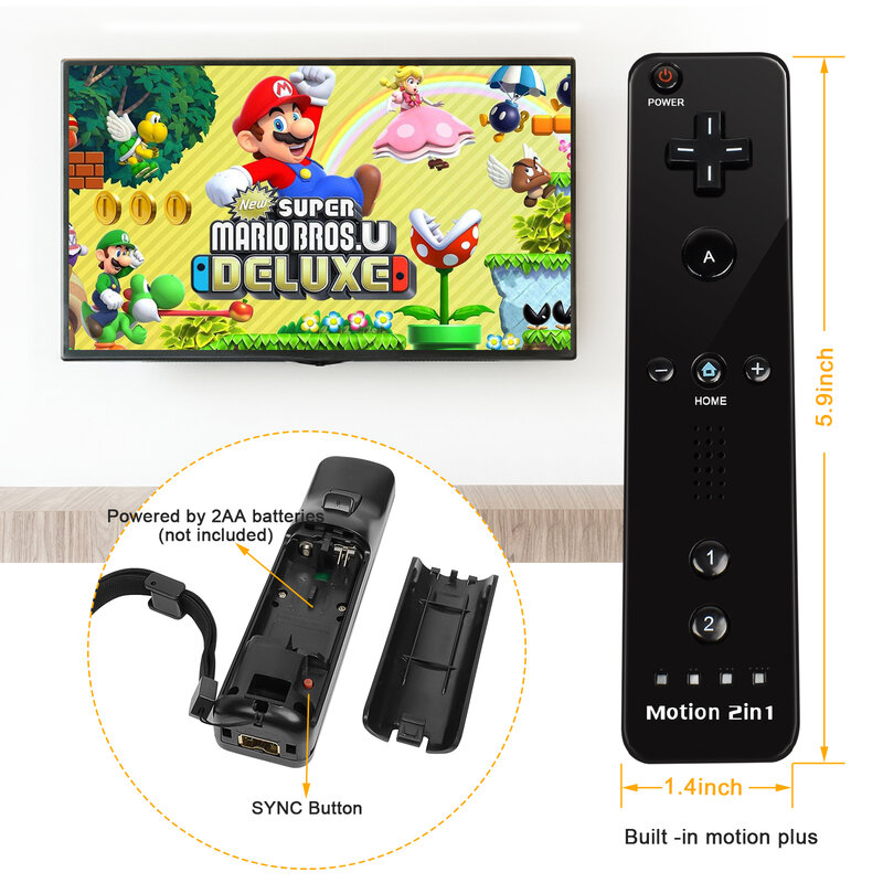 Mando a distancia para Nintendo Wii, Nunchuck, Motion Plus, inalámbrico