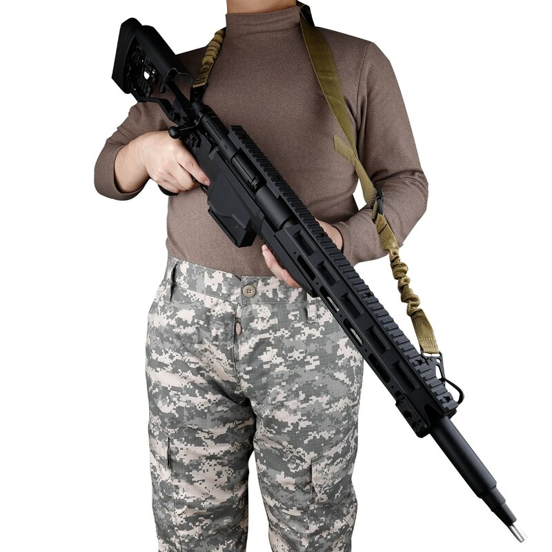 Arnés táctico militar para rifle, correa de hombro de 2 puntos con hebilla de metal, cinturón de pistola qd, accesorios para escopeta al aire libre