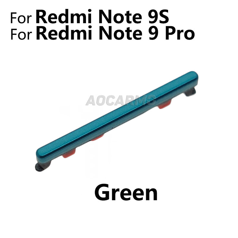 Aocarmo Für Xiaomi Redmi Hinweis 9 Pro Note9S Power On Off Taste + Volume Up Down Tasten Side Schalter Schlüssel ersatz Teil