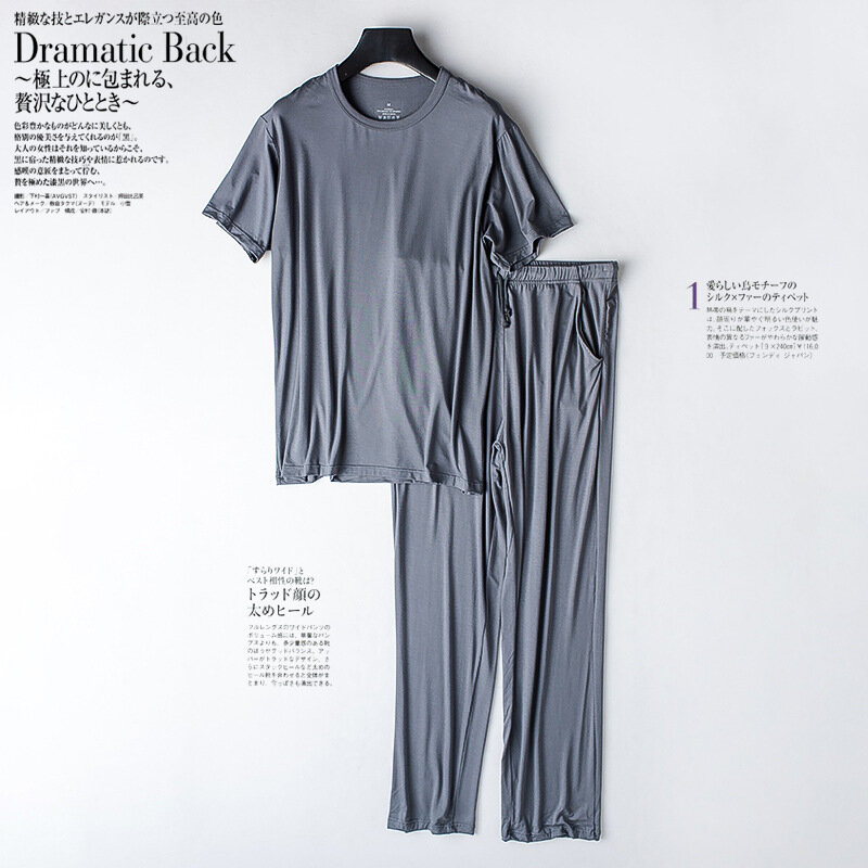 Herren frühjahr und sommer neue modale pyjamas zwei-stück kurzen ärmeln hosen dünne große größe lose sport hause tragen anzug nachtwäsche