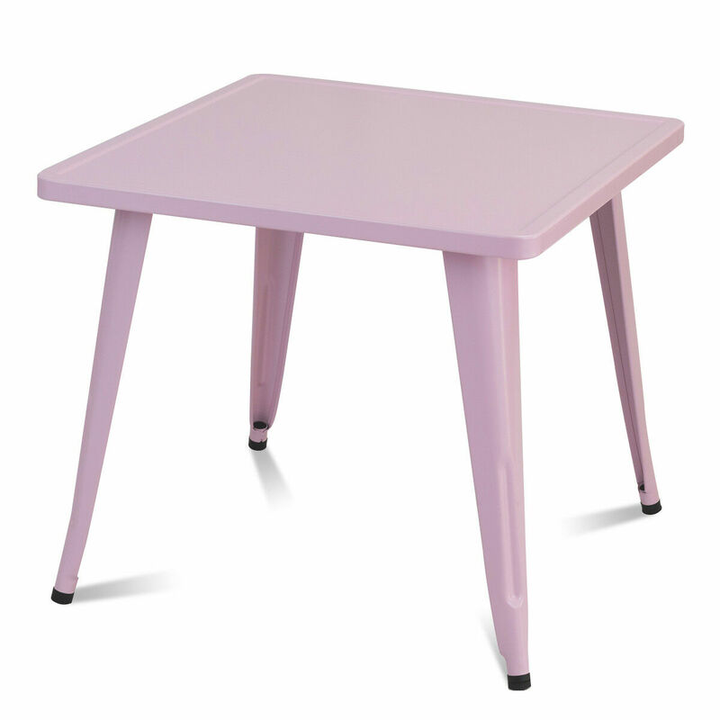 Kids Steel 27'' Square Table Children Play Learn Activity Table Home Pink